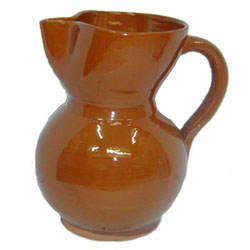 Clay pitcher  for sangria and wine. Imported from Spain  1 liter capacity